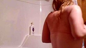 New content: someone prepares for outdoor shower experience