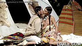 Two girls stare at each other