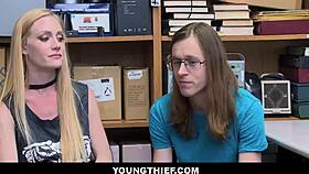 I watched Emma get fucked by the guard's big cock in the shop.