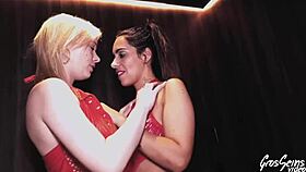 Joy And Oletsha, Two Hot European Bombs In Heat, Passionately Love Threesome With Licking And Toys