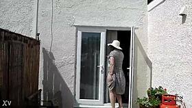 Naughty Girl Getting Naked in the Garden