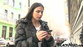 Horny Slut Gets Ass Fucked In Interracial Gangbang