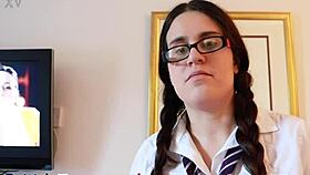 Naughty British college student makes daddy cum