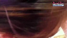 green-eyed brunette deepthroats and swallows