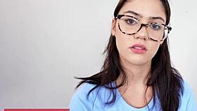ellie nova - casting and creampie with tall busty newcomer glasses - 60fps