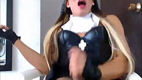 Shemale Teen 18+ Cumming Hard on Webcam