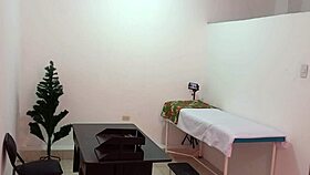 is the latina nurse caught decorating the doctors office and flashing while getting super sexy and hot?