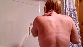 New content: someone prepares for outdoor shower experience