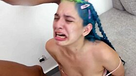 Lovely yessica bunny experiences intense gagging on massive cock in deep throat session.