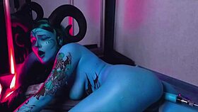 Tattooed slut says, Fuck my tits.