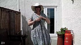 Naughty Girl Getting Naked in the Garden