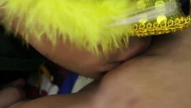 I lick her pure pussy, so fragrant and sweet.