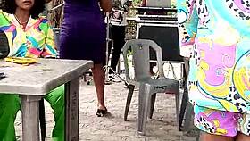 sweet babe enjoys outdoor public adventures with playful touches