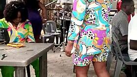 sweet babe enjoys outdoor public adventures with playful touches