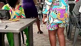 sweet babe enjoys outdoor public adventures with playful touches