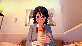 In this intense Bleach hentai, Rukia passionately sucks Ichigo's dick, leading him to cum three times in her mouth.