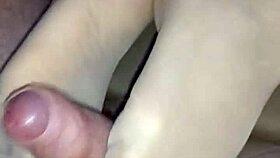 homemade nylon footjob leads to cumshot