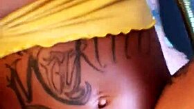 Hot brunette milf gets hardcore creampied while fucking on swing chair!