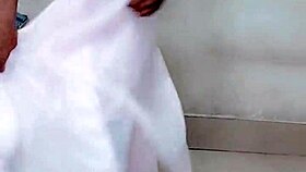 Piss walking in chastity cage