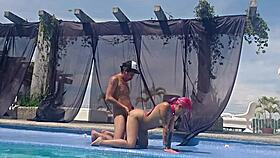 this happens when someone skips the swimsuit at the pool