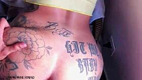 Hot brunette milf gets hardcore creampied while fucking on swing chair!