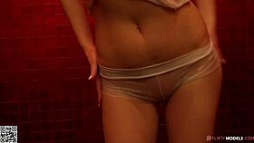 Young Blond Girl Having Fun and Masturbating Under the Shower