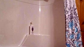 New content: someone prepares for outdoor shower experience