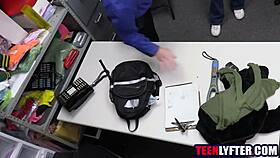 skinny teen 18+ has to fuck mall cop not to go to jail 😅