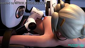 Mercy cums repeatedly before getting knocked up by dominant ai