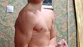 Flex skinny boy after study