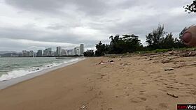 Public flashing leads to cum on tits