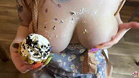 Instead Of Cooking Couple Had Rough Fuck And Cumcake In Kitchen She Really Eats It