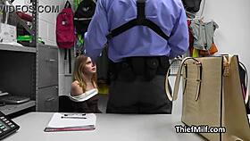 Officer Hammers Petite 18+ and Curvy Milf with Big Dick