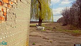 I-I helped my friend cum on wet panties outdoors