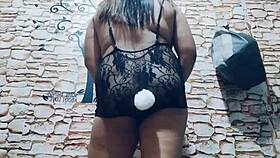 rubbing my dildo with pussy and feet in lingerie