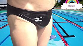 isn't making them wear such swimsuits in club erotic? pool onanie ejaculation secretgakuen 😏