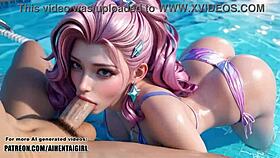 League of legends seraphine cosplay missionary sex blowjob and massive facial cumshot uncensored hentai ai generated