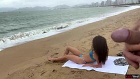 Public flashing leads to cum on tits