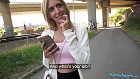 public agent spotted a spanish blonde with big tits on street