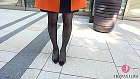 Beautiful wife picked up for nakadashi climax