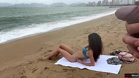 Public flashing leads to cum on tits