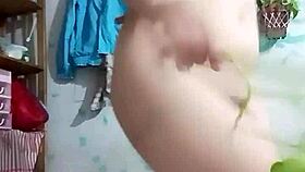 check out this sexy girl in glasses showing off her hot body all by herself 😏