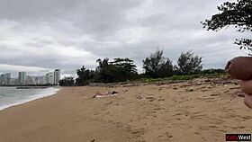 Public flashing leads to cum on tits