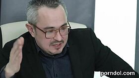 natural gets teased and poked by her older lecturer