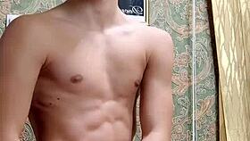 Flex skinny boy after study