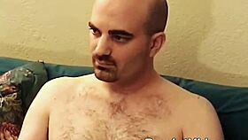 brad enjoys stroking his big hairy monster cock solo