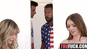 family swap goes x-rated will and jay get handjobs and more from swap daughters in a hot creampie bash