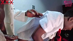 Big cock makes slim student scream loudly