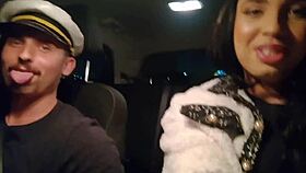 outdoor transsexual assfucking with cum on ass in car