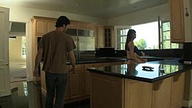 Brunette milf mom big tits fucked in a doggy style